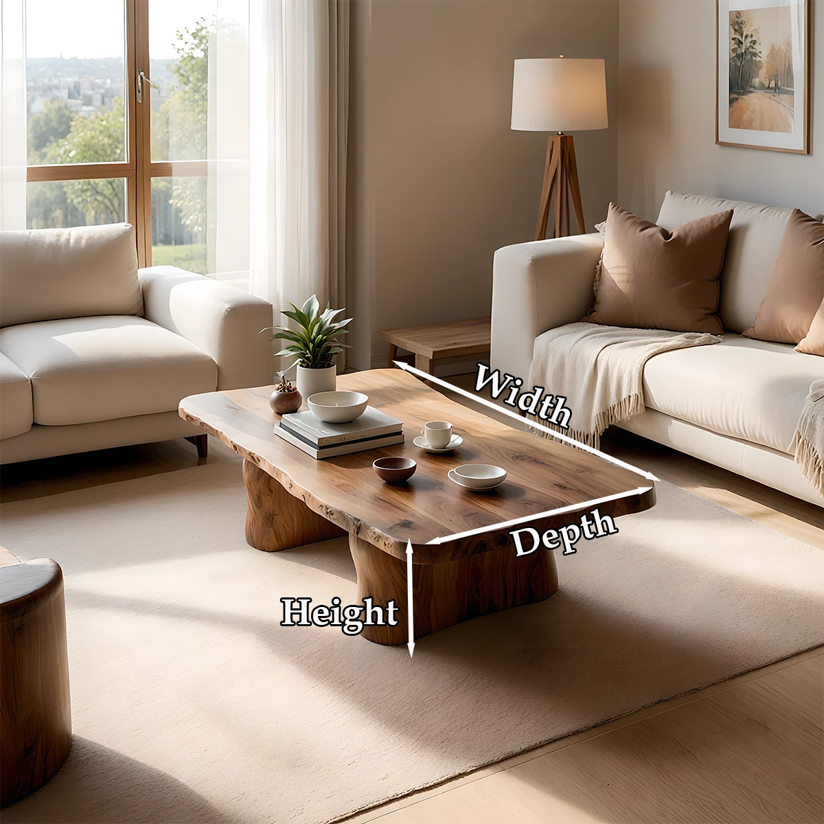 Premium walnut coffee table with artisan finish