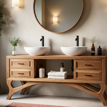 Modern double vanity with bowl sinks – modern bathroom vanity