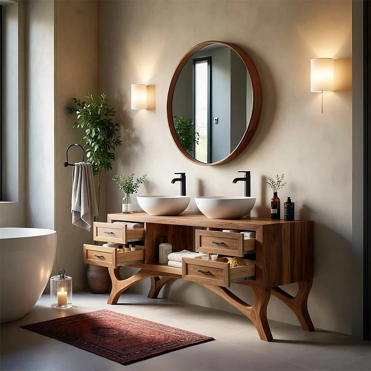 Stylish double sink vanity design – double vanity cabinet
