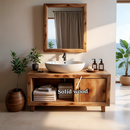 Simple vanity cabinet in brown tone – brown tone vanity