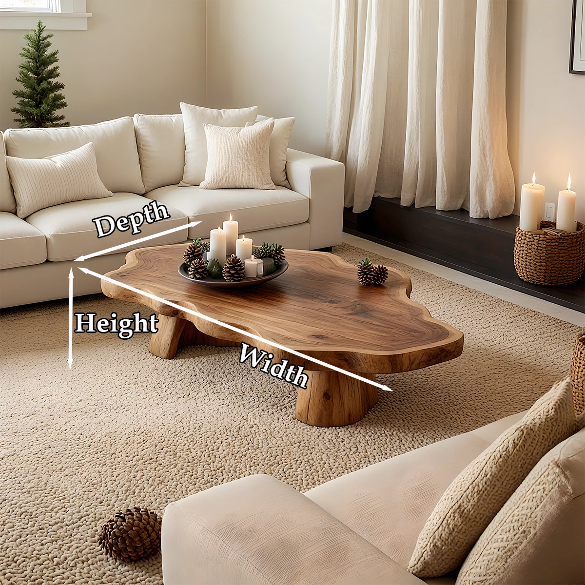 Elegant brown coffee table with compact base design