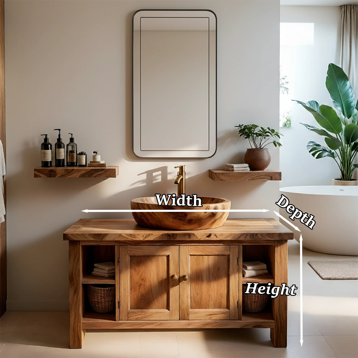 Freestanding vanity with bowl sink – bathroom vanity cabinet