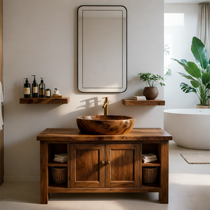 Stylish vanity cabinet with storage – solid wood vanity
