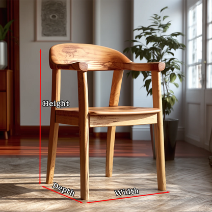 A modern wooden armchair with curved silhouette creates a refined and inviting atmosphere