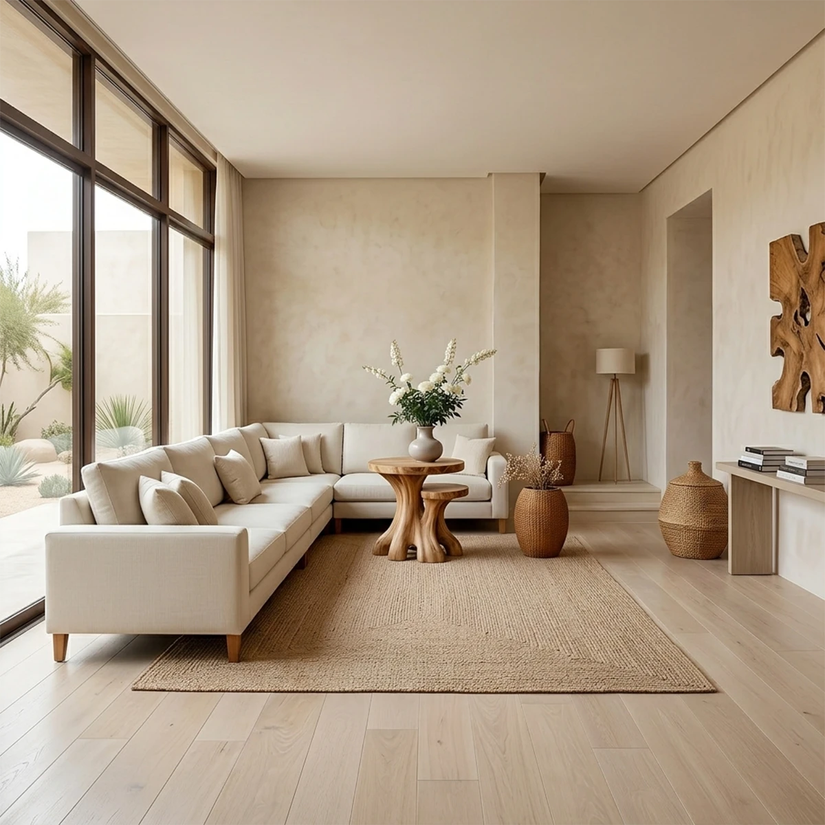 A compact side table in brown tone finish featuring smooth edges and minimalist design