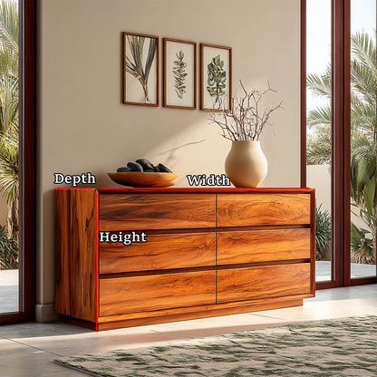 Functional storage console with seamless drawers and elegant architectural proportions