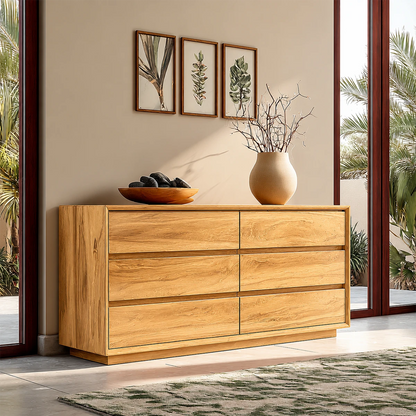 Refined buffet sideboard with practical drawer organization and contemporary silhouette
